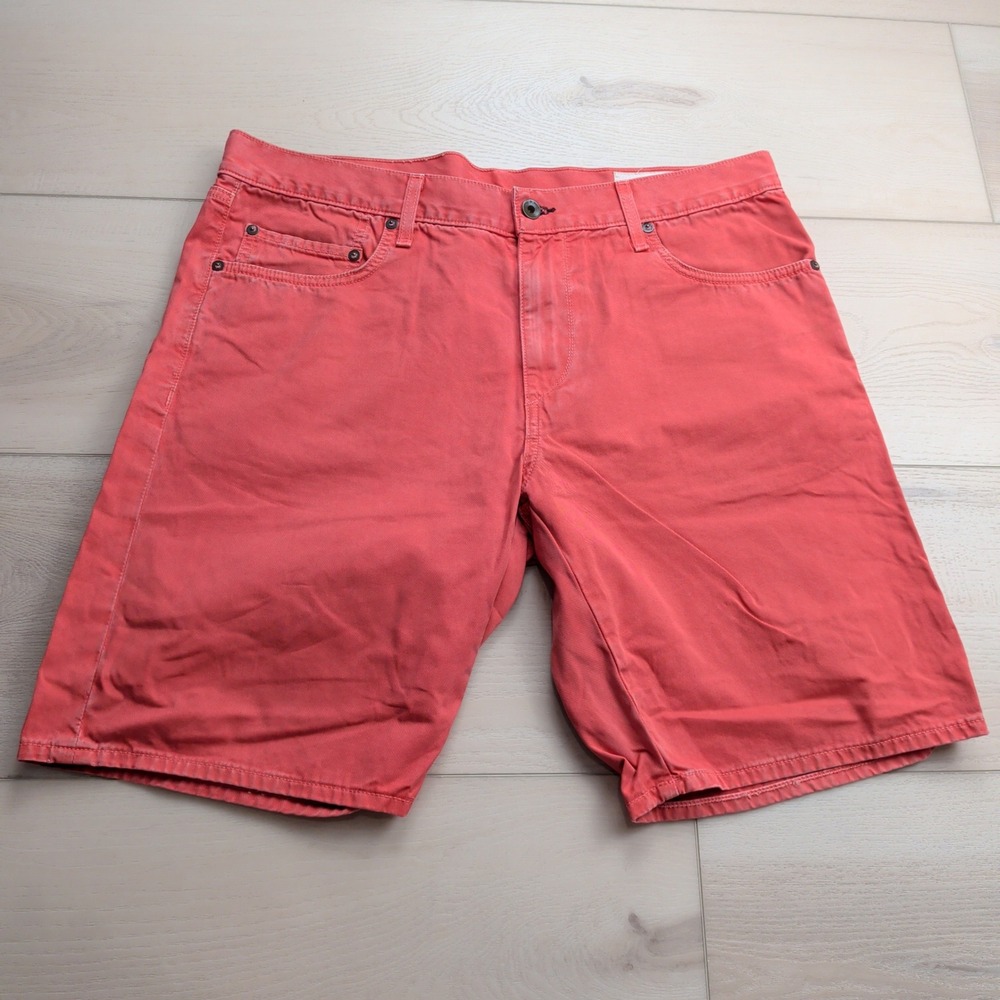 Rag & Bone Slim Fit 5 Pocket Short Mens 36 Coral Red Cotton Handmade in USA